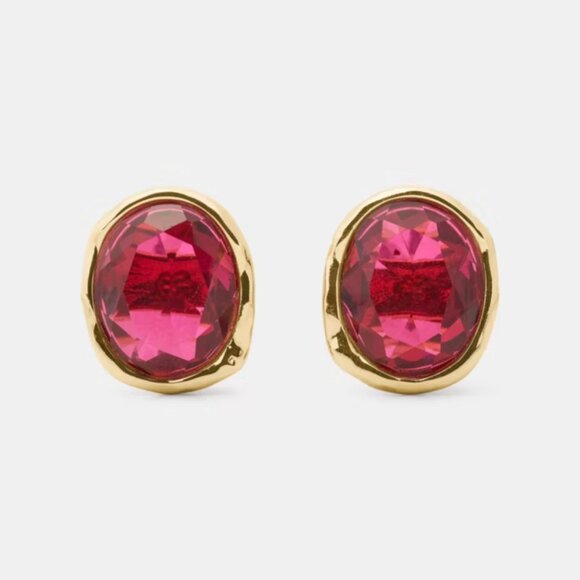 kate spade Jewelry - kate spade Ruby/Gold High Shine Studs/NWT